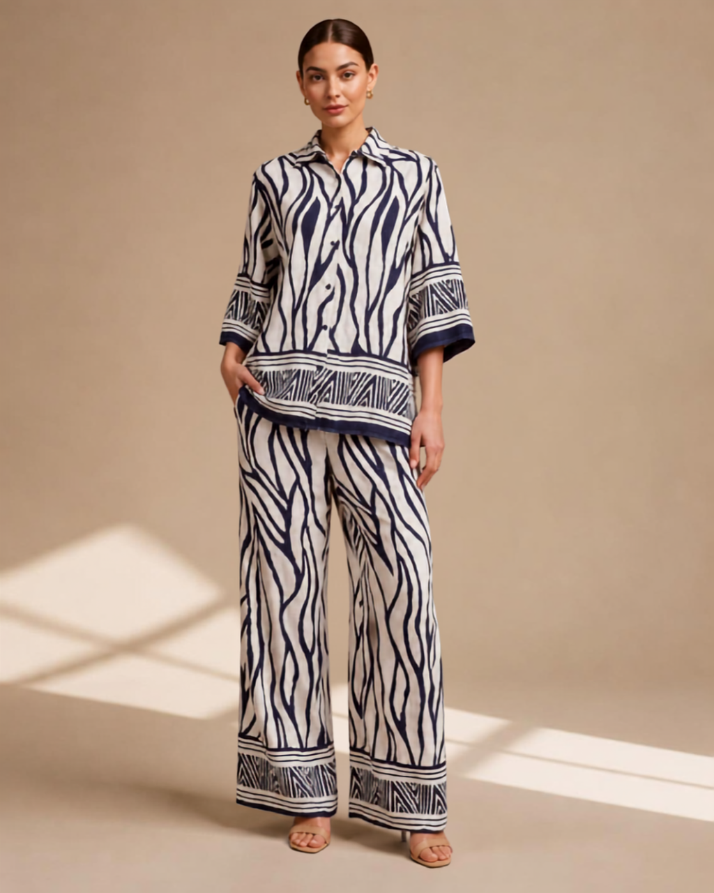 CHICLANE™ | Ensemble Zébré Élégance en Lin