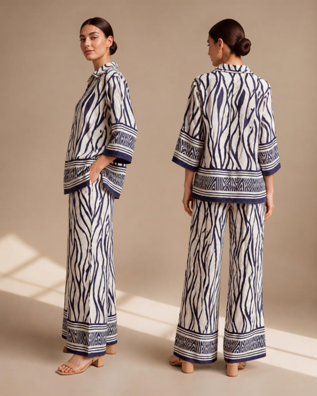 CHICLANE™ | Ensemble Zébré Élégance en Lin