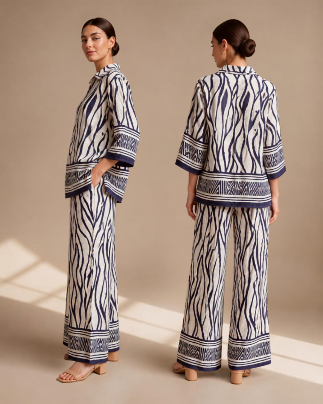CHICLANE™ | Ensemble Zébré Élégance en Lin