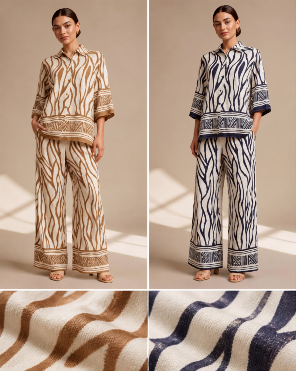 CHICLANE™ | Ensemble Zébré Élégance en Lin
